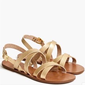 J. Crew Metallic Gold Sandals